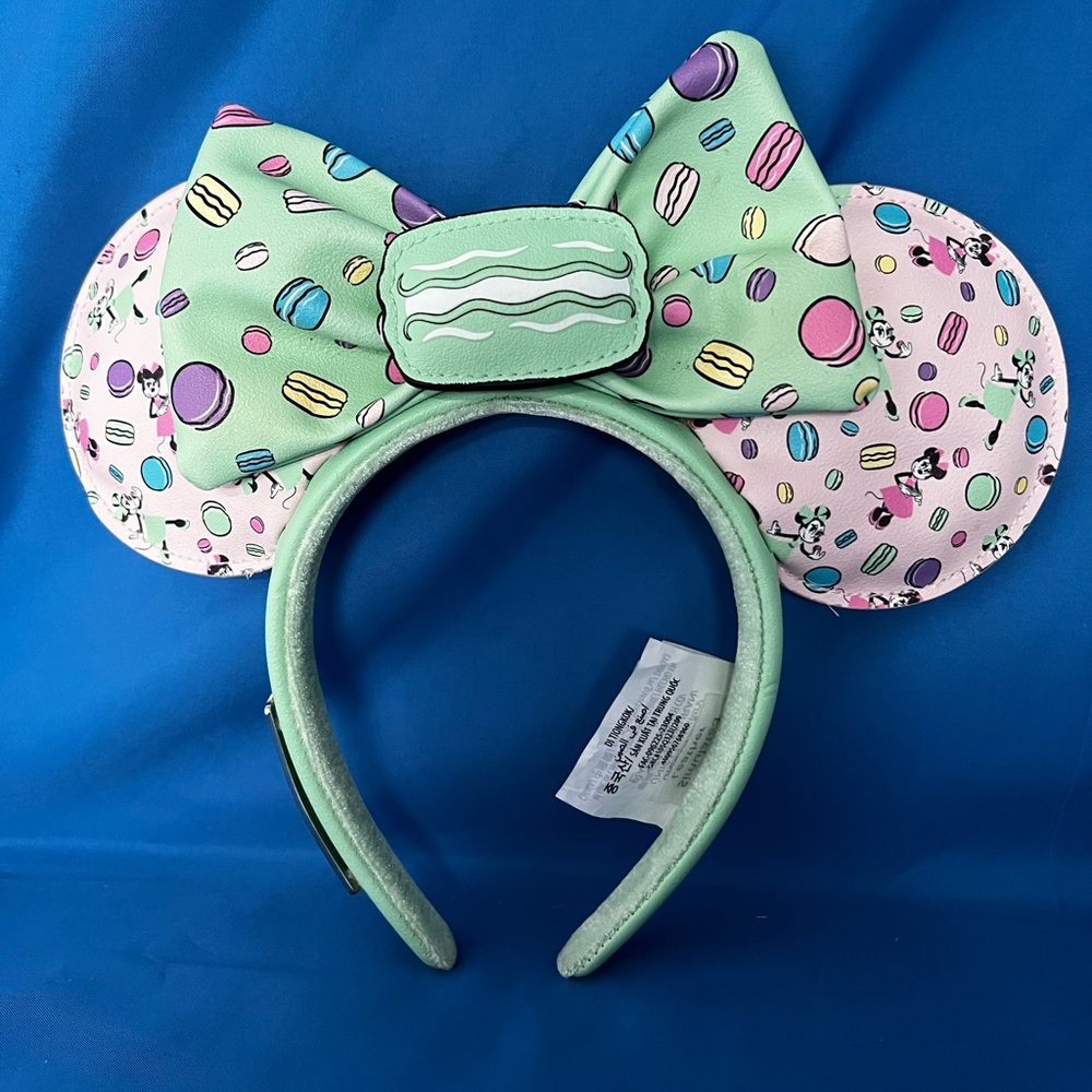 2023 Disney Parks LoungeFly Paris City Minnie Macaroon Ears Headband